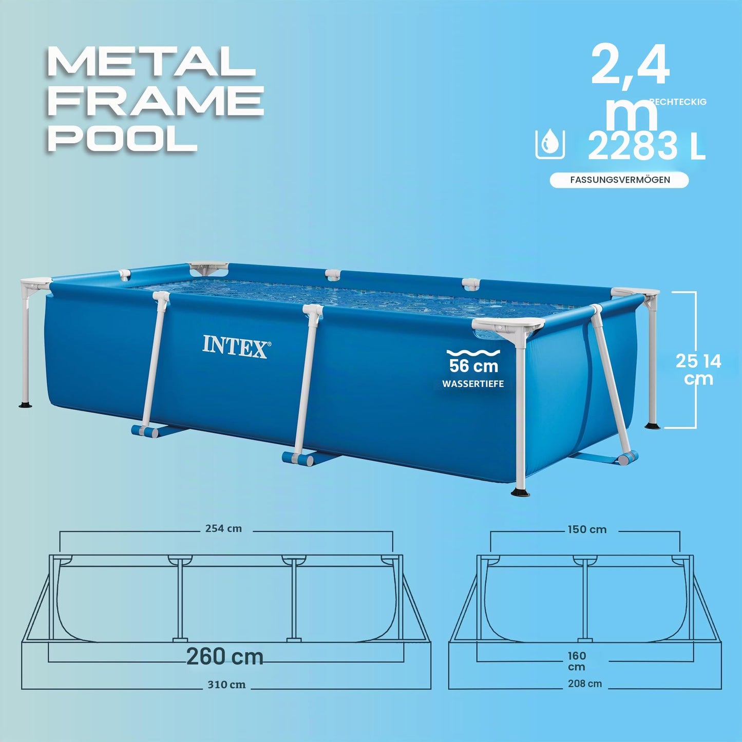 INTEX Metal Frame" Pool rechteckig Aufstellpool