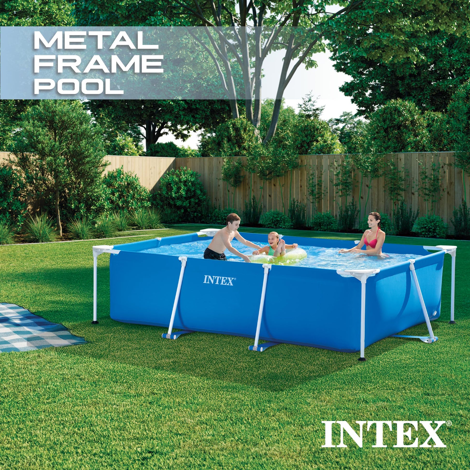 INTEX Metal Frame" Pool rechteckig Aufstellpool